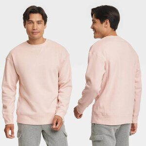 XL - Mens Cotton Fleece Crewneck Sweatshirt - All In Motion - Rose Pink